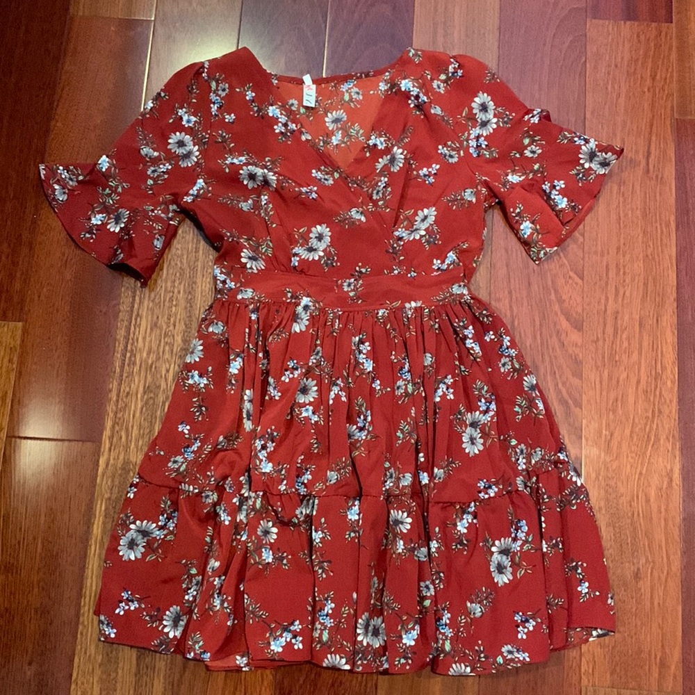 Red floral dress VINTAGE!